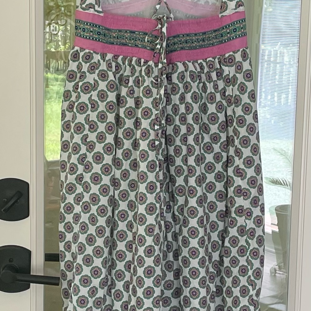 J.Crew Organic Cotton Wedding Guest Midi Dress L | Print Boho graduation dress - Picture 5 of 12